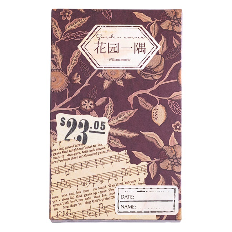 Yuxian encajonado papel material a Morris serie retro artístico diario DIY decorativo base de papel 60 unidades 6 modelos