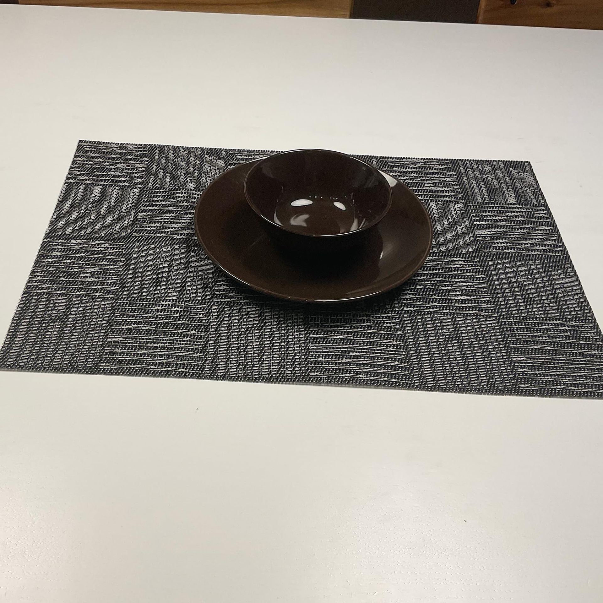 Nuevo transfronterizo Teslin placemat japonés placemat PVC jacquard Plaid impermeable aislamiento montaña estera de mesa lavable