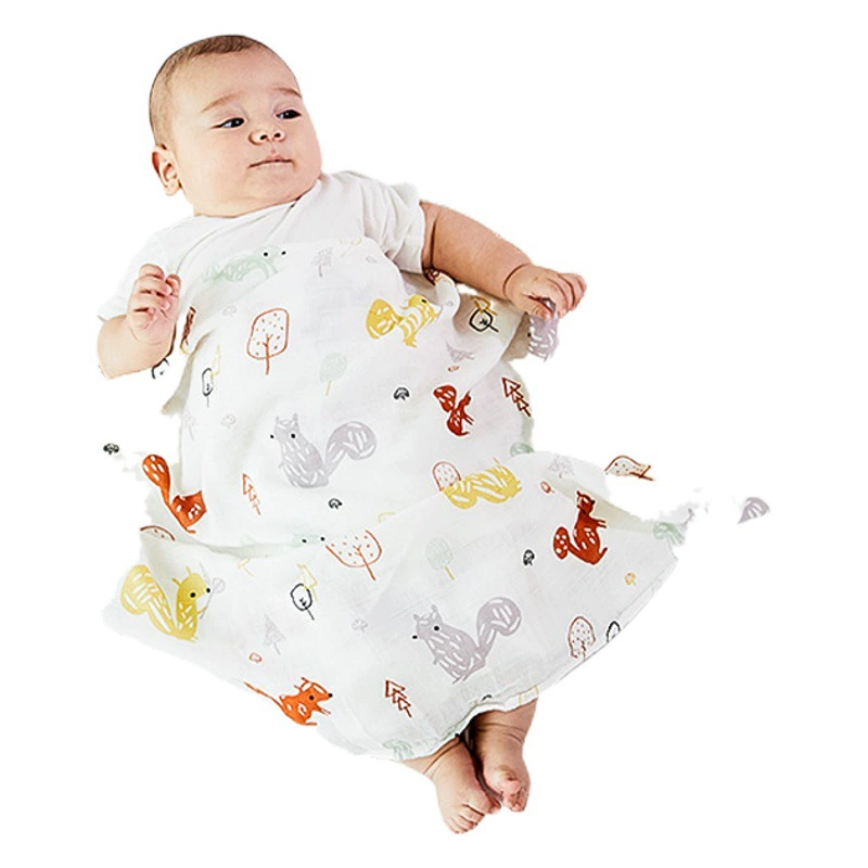 Бамбуковое хлопковое Марлевое детское полотенце для упаковки Летнее тонкое детское банное полотенце Одеяло для упаковки комнаты новорожденных Пеленальное полотенце против испуга