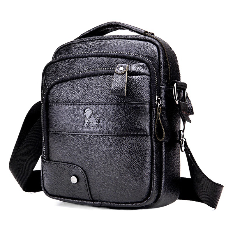 Bolso crossbody de los hombres de cuero genuino primera capa de piel de vaca pequeña bolsa de hombro de los hombres de los deportes ocasionales de negocios bolsa de hombro nueva venta al por mayor