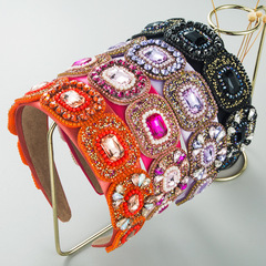 和鳴發箍時尚新款亮麗水晶巴洛克髮帶發窟高級感小香風頭箍髮飾