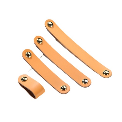 Factory Direct Sale Leather Pull Handles for Luggage Suitcases Bags Drawer Cabinet Door Pulls Brown Black Leather Knobs Wholesale