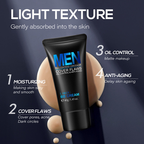 LAIKOU Men's BB Cream Manufacturer Moisturizing and Concealing Makeup Beginner Cosmetics One Piece Dropshipping