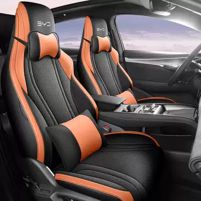 Modelə uyğun (Original) oturacaq örtükləri Lion 07EV Special Car Seat - black-and-orange-deluxe-edition-note-the-model-year-front-row-fully-covered-rear-row-partially-covered