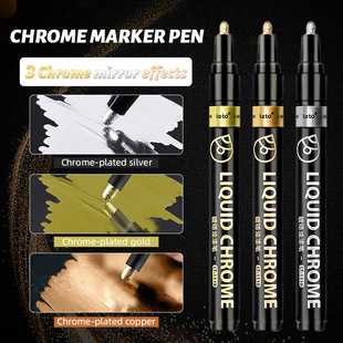 Lotto Electroplated Mirror Paint Marker Metal Chrome Pen Waterproof Touch-Up Model Repair Coloring Hand-Painted Pen