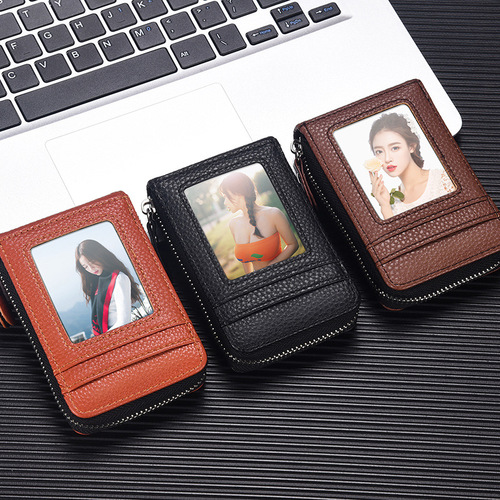 Card holder for men, anti-magnetic, multi-card slots, document storage, large capacity, driving license holder, small and lightweight, accordion style, card case, vertical design