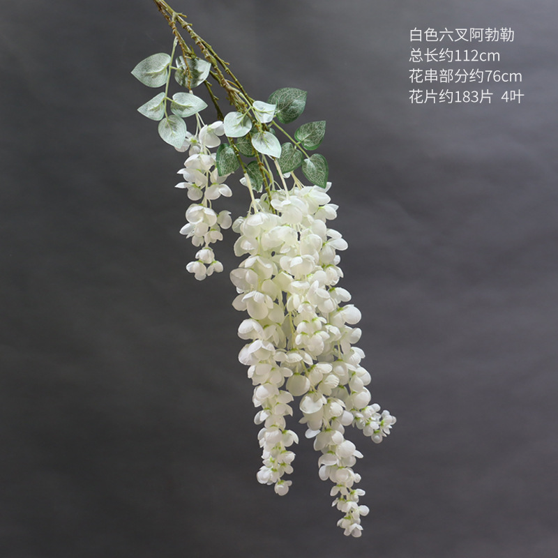 Material de flor de boda blanco brumoso artificial Misty Wedding Hall decoración camino plomo arreglo de flores techo flor artificial Flor de plástico