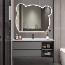 小熊镜浴室柜陶瓷一体洗手盆柜组合卫浴洗手台洗脸盆台面一体