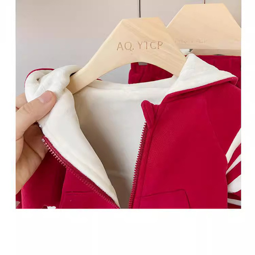 Men's Padded Set Children's Fashion Trendy Baby Autumn/Winter Sports Two-Piece Set Stylish Baby Winter Clothing