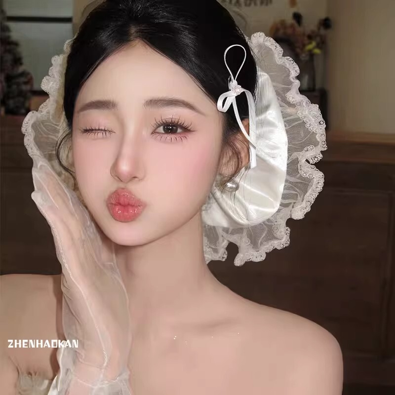 Fairy-Like Large Hair Ring, Super Large Hair Tie, Ultra-Fairy Lace Hair Accessory, Forest-Style Bridal Wedding Dress Sweet Hair Ornament Fairy-Like Large Hair Ring, Super Large Hair Tie, Ultra-Fairy Lace Hair Accessory, Forest-Style Bridal Wedding Dress Sweet Hair Ornament