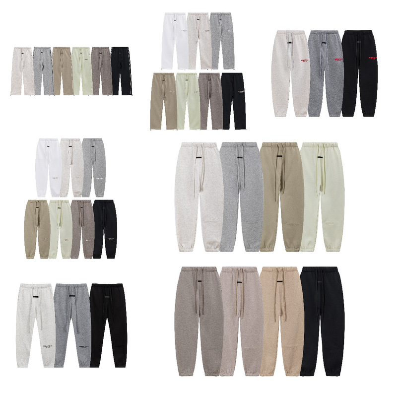 2025 Trendy High Street Hip-Hop Fog Basic Letter Print Long Pants Casual Pants Unisex Fleece-Lined Pants