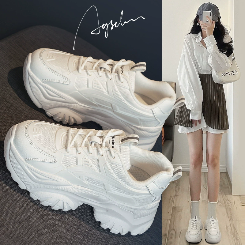 Женские ретро-кроссовки Augu Shiden, новинка осени 2025 года, повседневные туфли на толстой платформе, модные женские туфли для стройности.