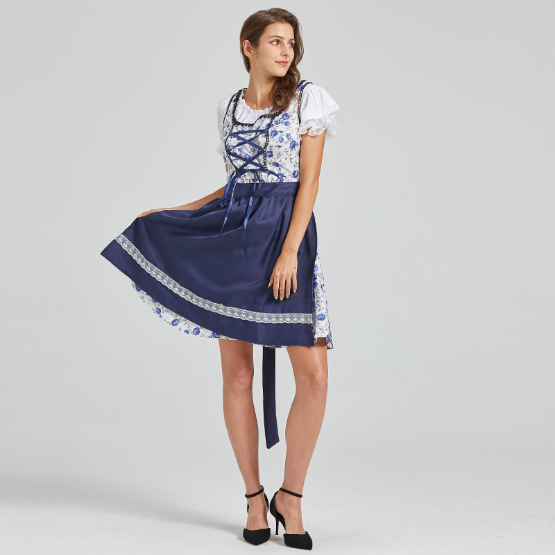 European and American style dress Munich beer festival clothing party dress Cosplay maid dress V-neck dress 