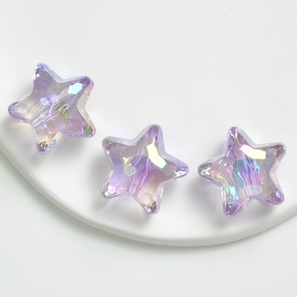 Transparente UV color mágico corte estrella de cinco puntas amor acrílico DIY pulsera material de cuentas accesorios de la joyería al por mayor