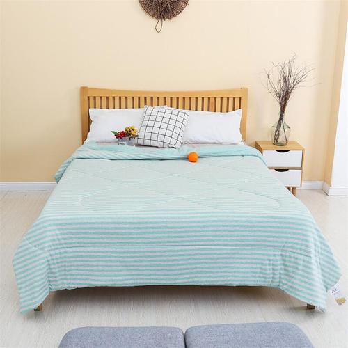 Liangpin Class A Tianzhu cotton air-conditioning quilt striped single and double Japanese-style naked sleeping Japanese-style summer cool quilt unprinted knitted cotton water