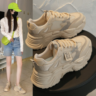 Ins K-Style New Dad Shoes for Women 2025 Spring Student Versatile Sports Shoes Street Photography Casual Height Increasing Shoes K819