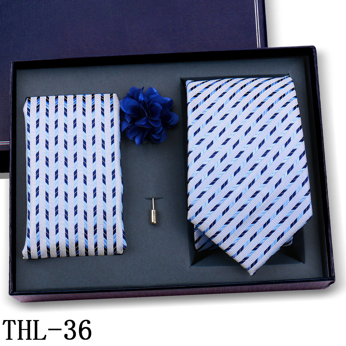 Juego de Corbata y Pañuelo para Hombre Poliéster para Bodas y Eventos de Negocios image 42