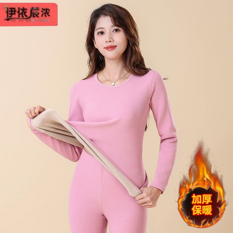 Зимнее женское термобелье, костюм для матери, Женский однотонный костюм из овечьей шерсти среднего возраста, осенние брюки оптом