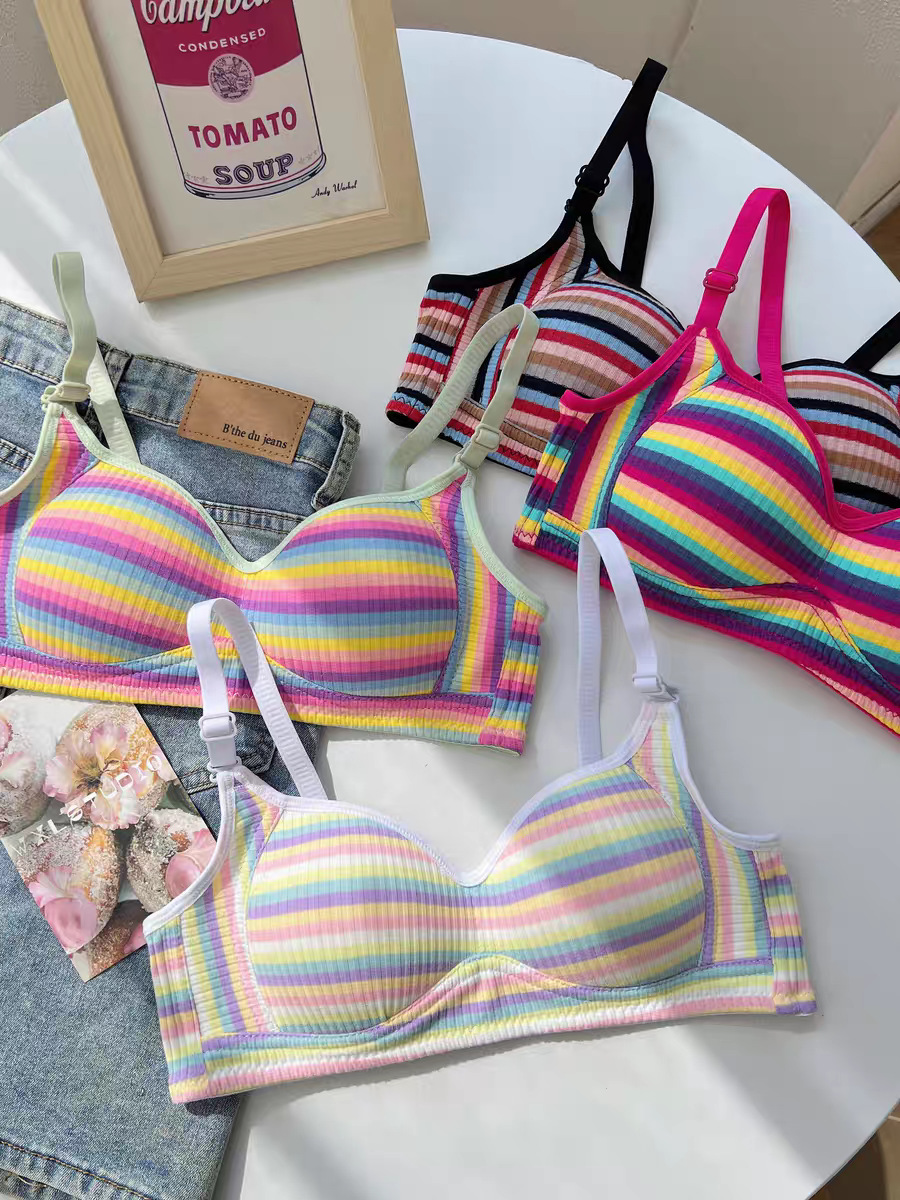 Sujetador de mujer sin aros ropa interior suave para adolescentes_voghion.com