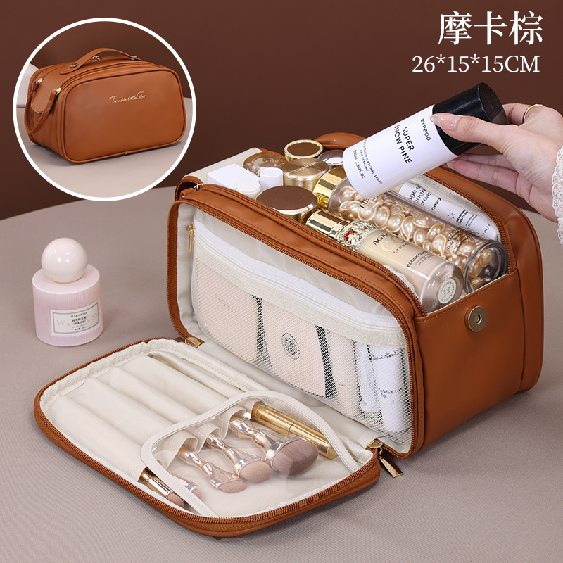 Baja de maquillaje multifuncional transfronteriza, bolsa de maquillaje de 6 capas de gran capacidad, bolsa de maquillaje portátil de alto nivel