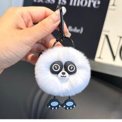 中國風仿獺兔毛小熊貓掛件個性中國風小禮物新款掛件ins風情侶款