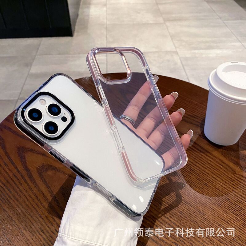 iPhone16Promax 2色 TPU 高透明携帯電話ケース Apple 17 ハードウェア落下防止金属保護カバーに適しています。|undefined