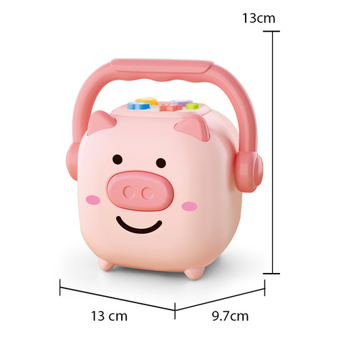 Little Pink Pig Piggy Bank Children's Cartoon Creative Early Education Piggy Bank Anti-fall Coin-Operated Multi-functional Tank Gift for Boys and Girls