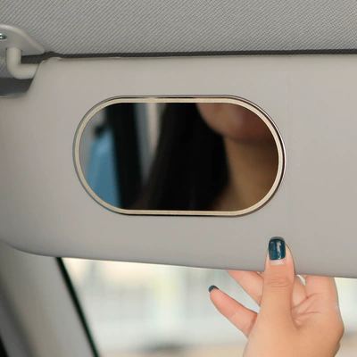 Makeup Mirror, Stainless Steel High-Definition: Sun visor rearview mirror