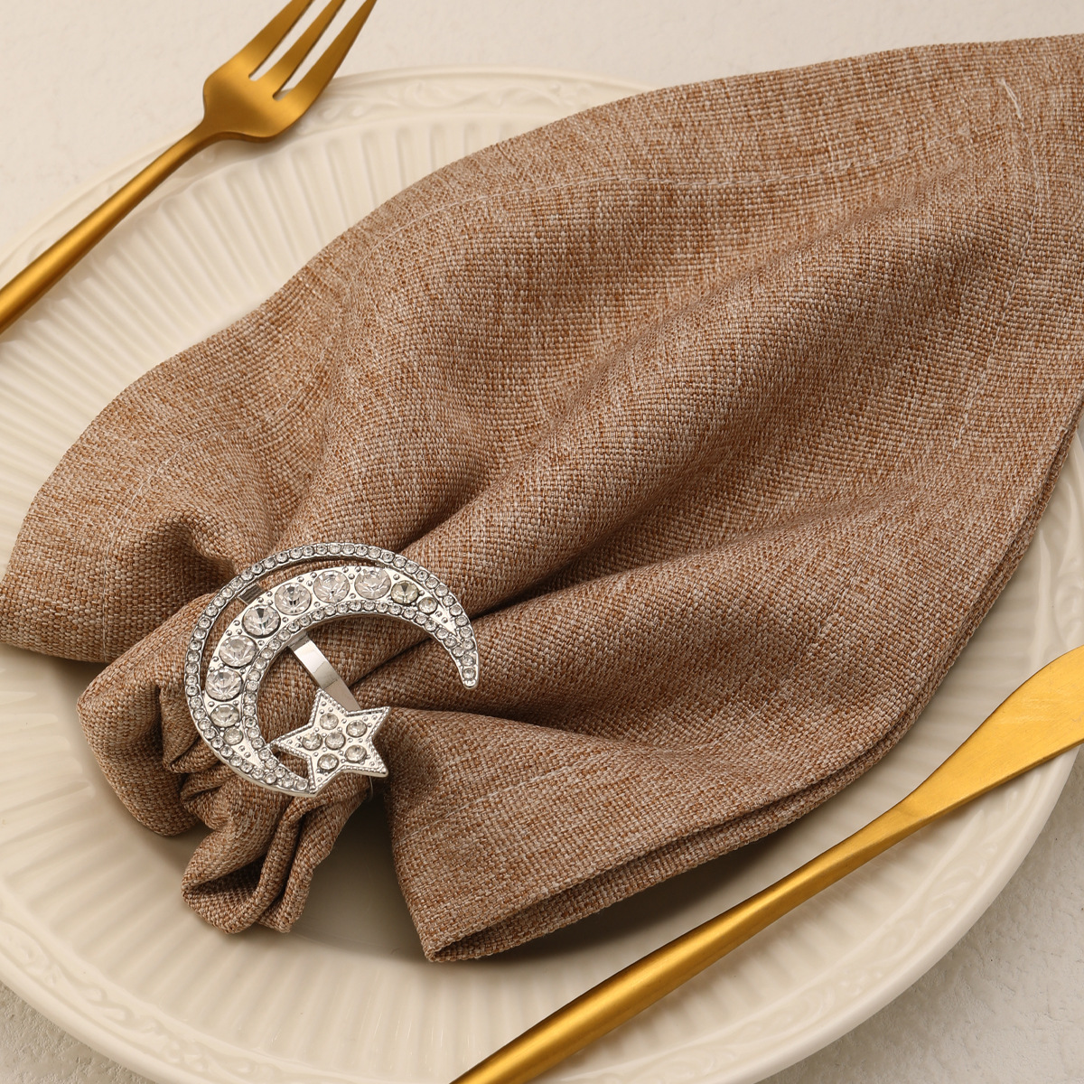 25g Weight napkin rings Kitchen and drinking utensils 1 Piece Quantity Daily Occasion Alloy Material Star, Moon Pattern Casual Style Casual Star Moon Alloy Napkin Rings 1 Piece 10