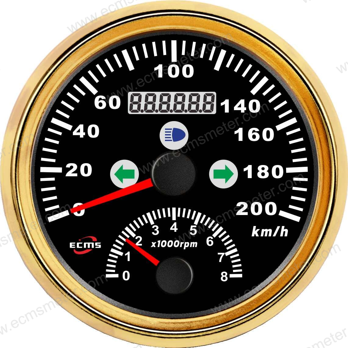 ECP双电机指针GPS速度表转速表带有左右转向灯远光灯