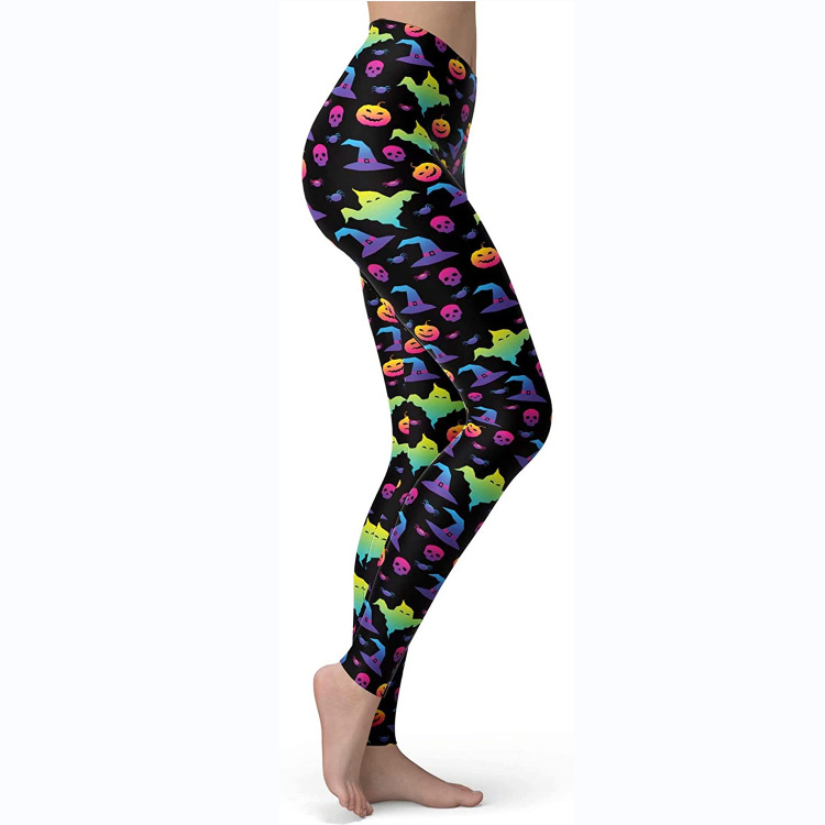 Abbigliamento da donna multicolore stampato slim fit fianchi sollevamento snellente grandi dimensioni corsa yoga fitness leggings_voghion.com