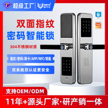 双面指纹密码锁不锈钢防盗门家用办公室医院智能锁工厂直销
