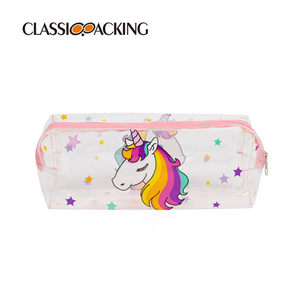 Suministro directo de fábrica material de PVC caja de lápiz patrón de dibujos animados estudiante de la escuela primaria papelería bolsa de almacenamiento simple bolsa de almacenamiento