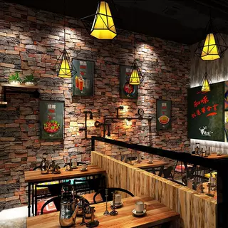 3D复工砖纹自粘墙纸做旧直播背景墙pvc壁纸wallpaper跨境一件代发