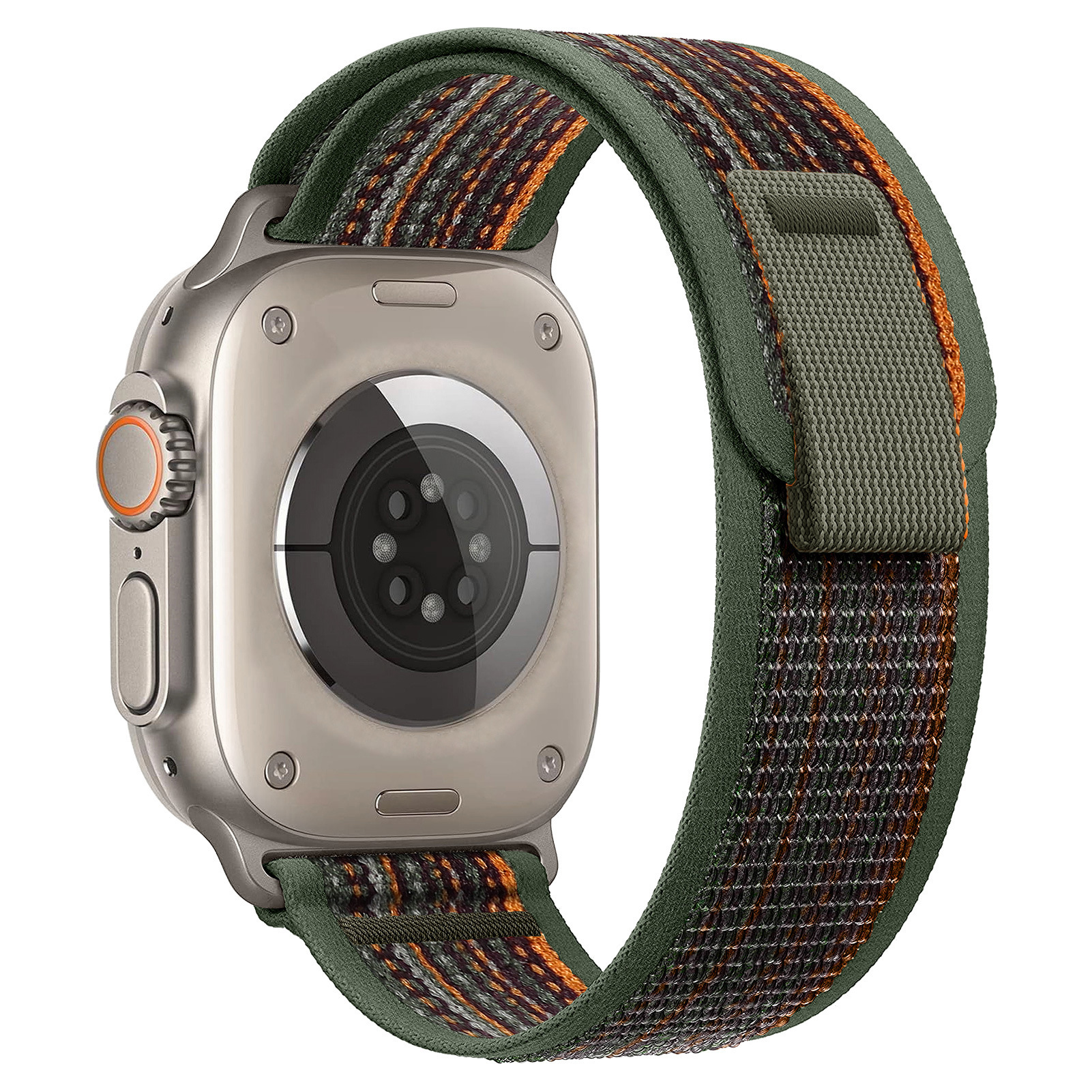 Dark fir green with orange