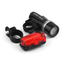 Mountain bike 5 LED front light black + butterfly rear light set Bike accessories cycling equipment