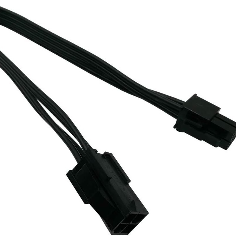 ATX CPU 4PIN公母延长线CPU连接线 黑色扁平线CPU主板线