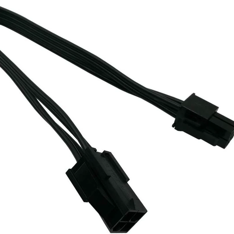 ATX CPU 4PIN мужской и женский удлинительная линия Линия подключения процессора Черная плоская линия основной платы процессора