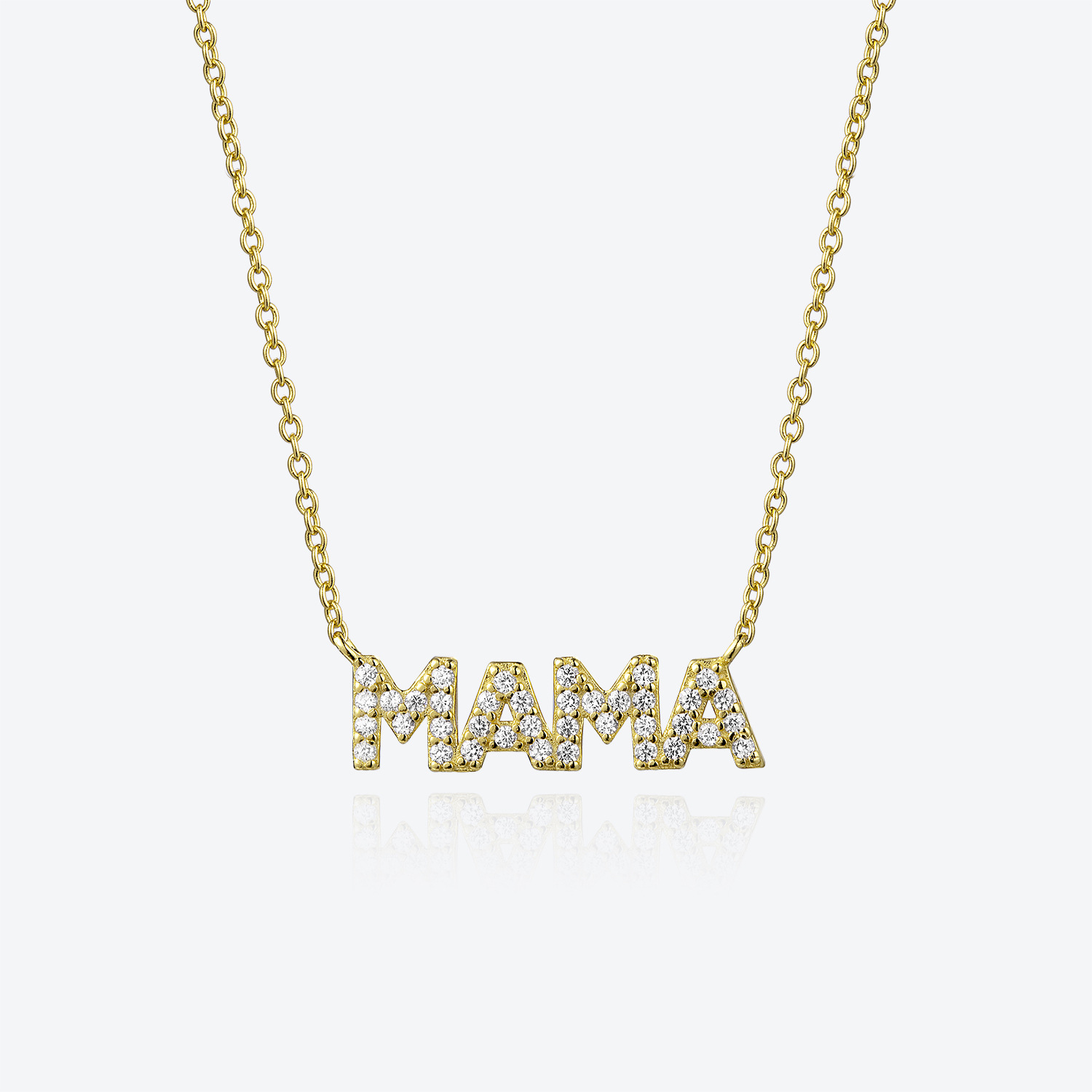 cable chain Chain Type 925 Sterling Silver Zircon Cable Chain Plating Inlay Letter Necklace