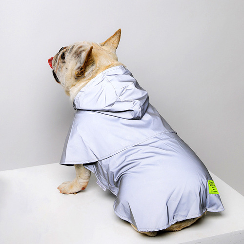 Dog raincoat four-legged waterproof all-inclusive small dog Bichon Frize Pomeranian Corgi French Dou pet raincoat reflective night coat