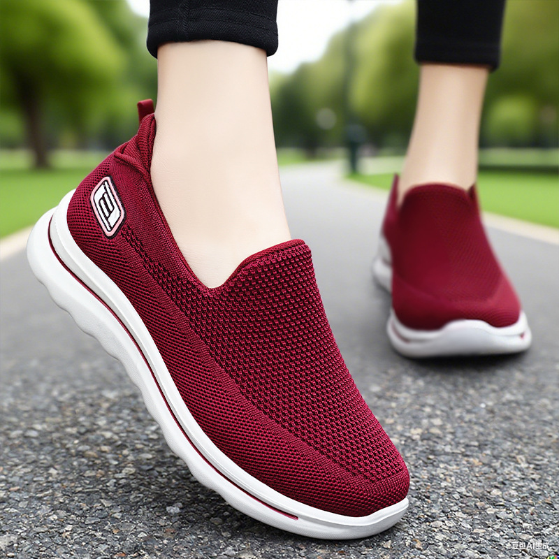 Zapatos de otoño para mujer, cómodos y transpirables, zapatillas sin cordones para personas de mediana edad y mayores, zapatos para caminar informales de suela blanda y antideslizantes, dropshipping.