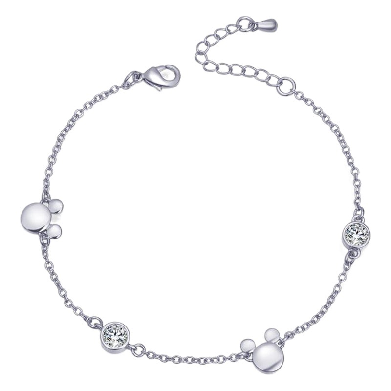 Niche ins Style Bracelet Distinctive Mickey Bracelet Light Luxury High-end Sense Crystal Mickey Mouse Bracelet Cold Style Jewelry
