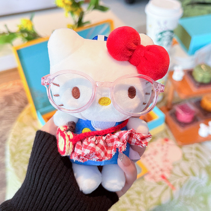 现货20cm棉花娃娃HelloKitty自嘲熊labubu小布bjd公仔配饰diy眼镜|undefined