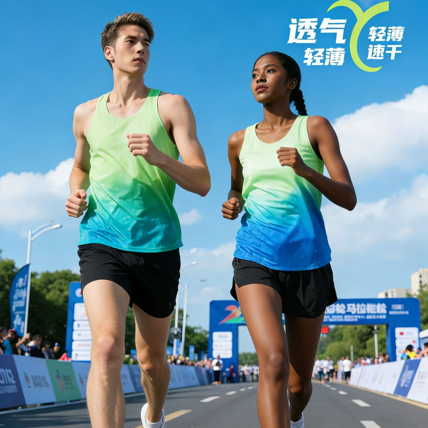 Seamless Adhesive Marathon Quick-Dry Vest Sports Vest Running Fitness Marathon Quick-Dry Competition Uniform