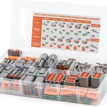 針線連接器套件密封公頭和母頭自動防水電線連接器插頭16-22 ,灰