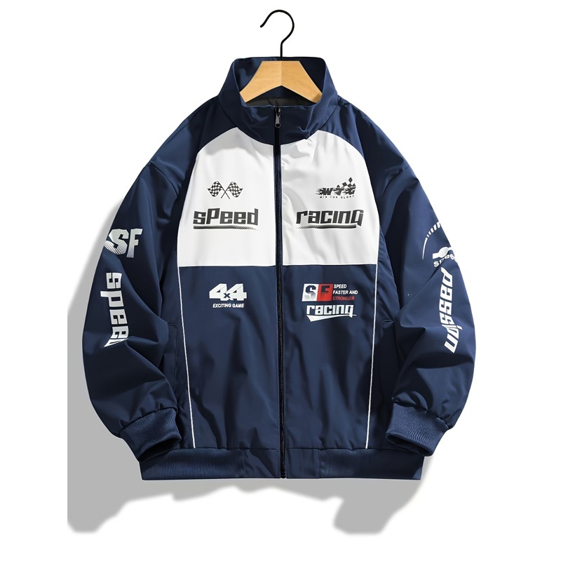 Cross-border exclusive spring and autumn new stylish men's jacket, loose casual motorcycle jacket, trendy, fashionable and comfortable.