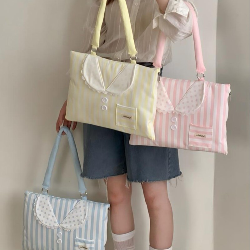Korean-style striped shirt laptop bag, lace notebook storage bag suitable for iPad and MacBook Korean-style striped shirt laptop bag, lace notebook storage bag suitable for iPad and MacBook