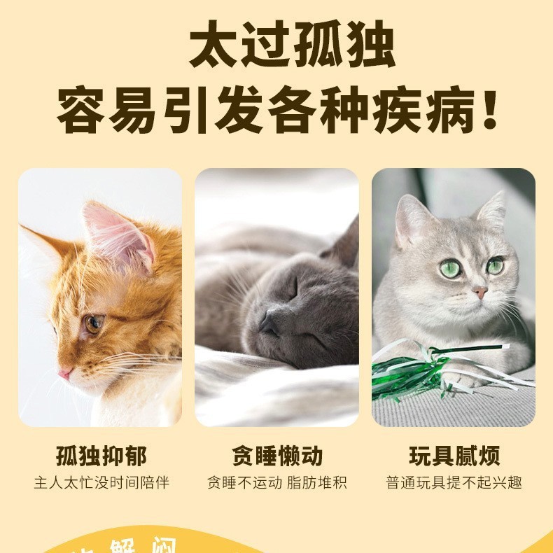 新品猫玩具自嗨解闷神器宠物猫掏掏乐逗猫用品毛毡滚筒逗猫铃|undefined