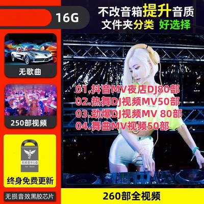 2025 Tiktok Hot Songs Mv | Car mp4 - 4gb-official-standard-configuration-package-7-16g-built-in-260-videos