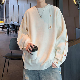 2024 winter sweater men's thick button design sweater loose plus size sweater coat a generation of hair